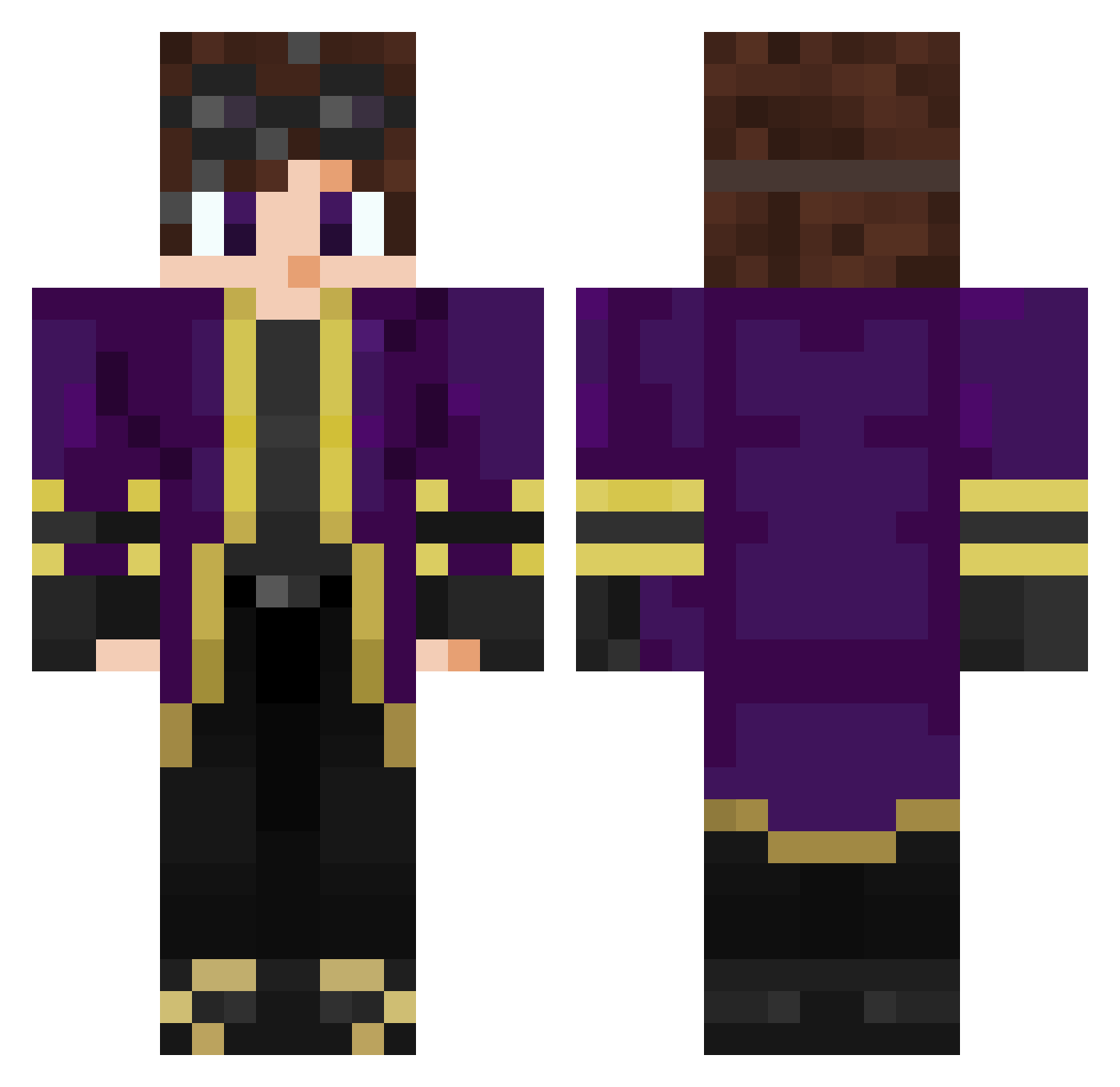 Taygamerlol Minecraft skin, front and back view