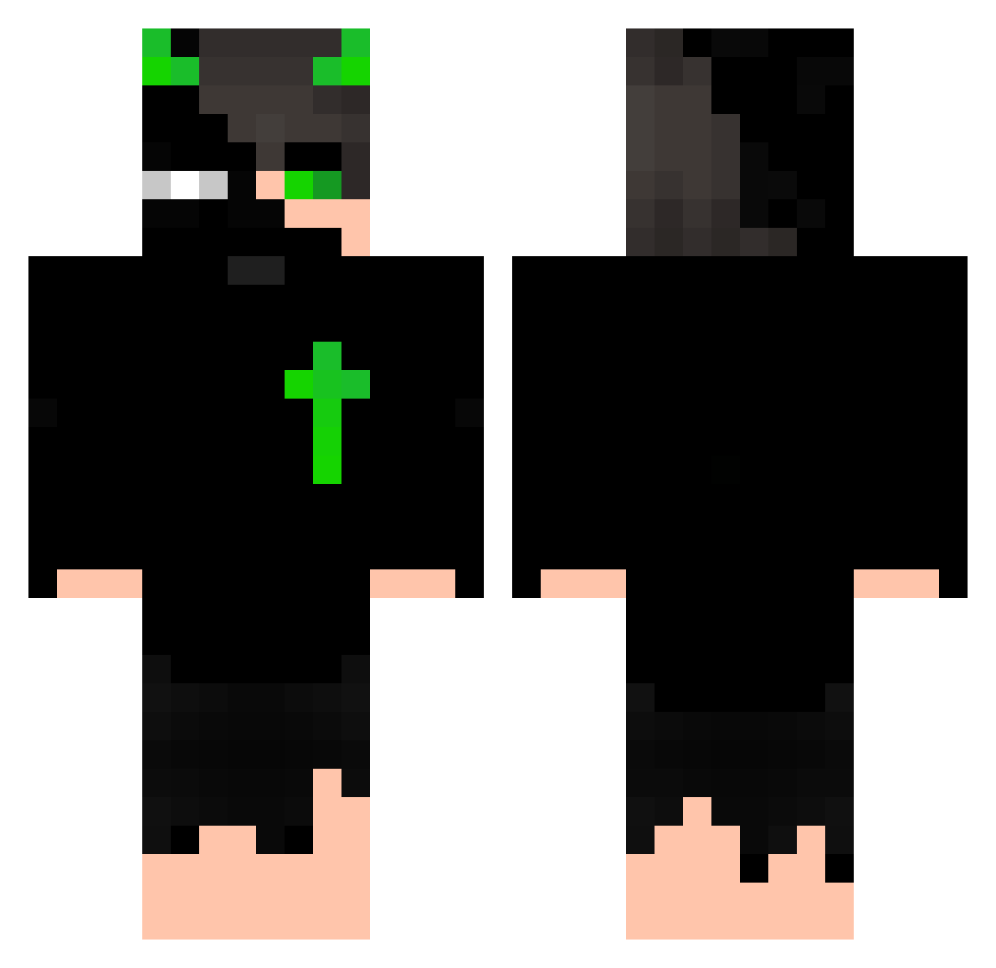 Rebottingg Minecraft skin, front and back view