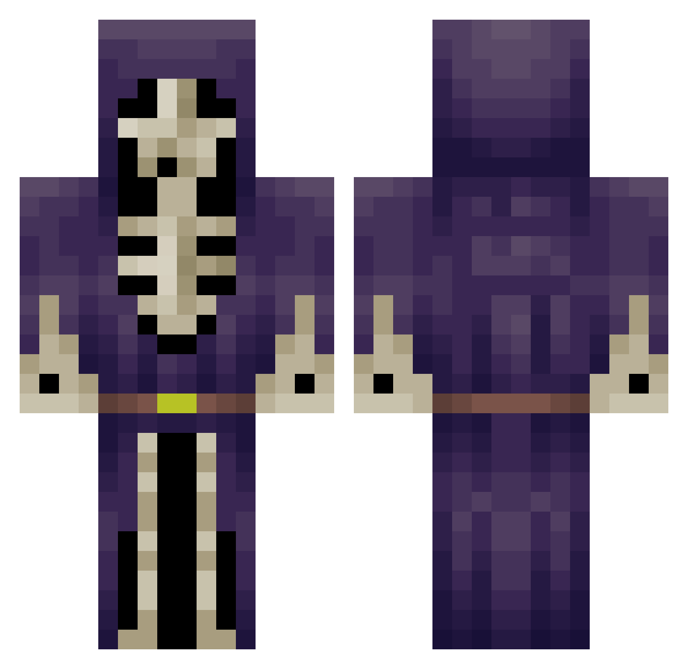LipeOK Minecraft skin, front and back view