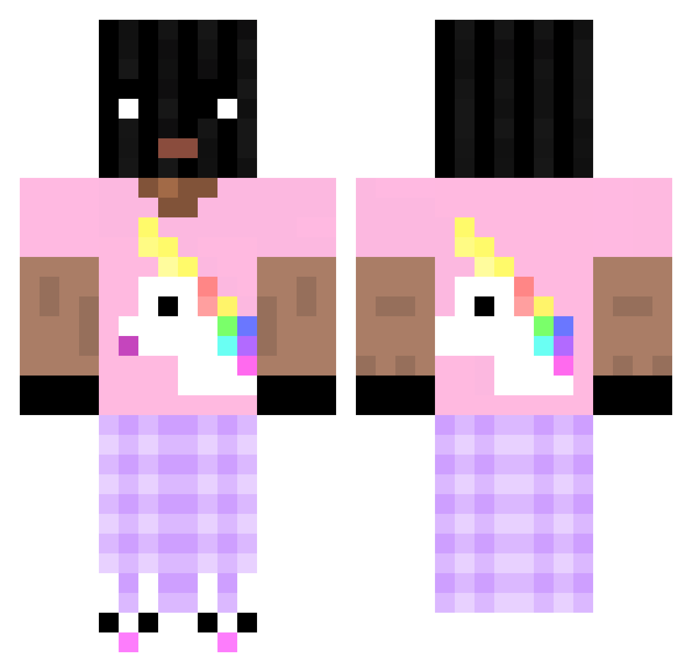 Kanapegg Minecraft skin, front and back view
