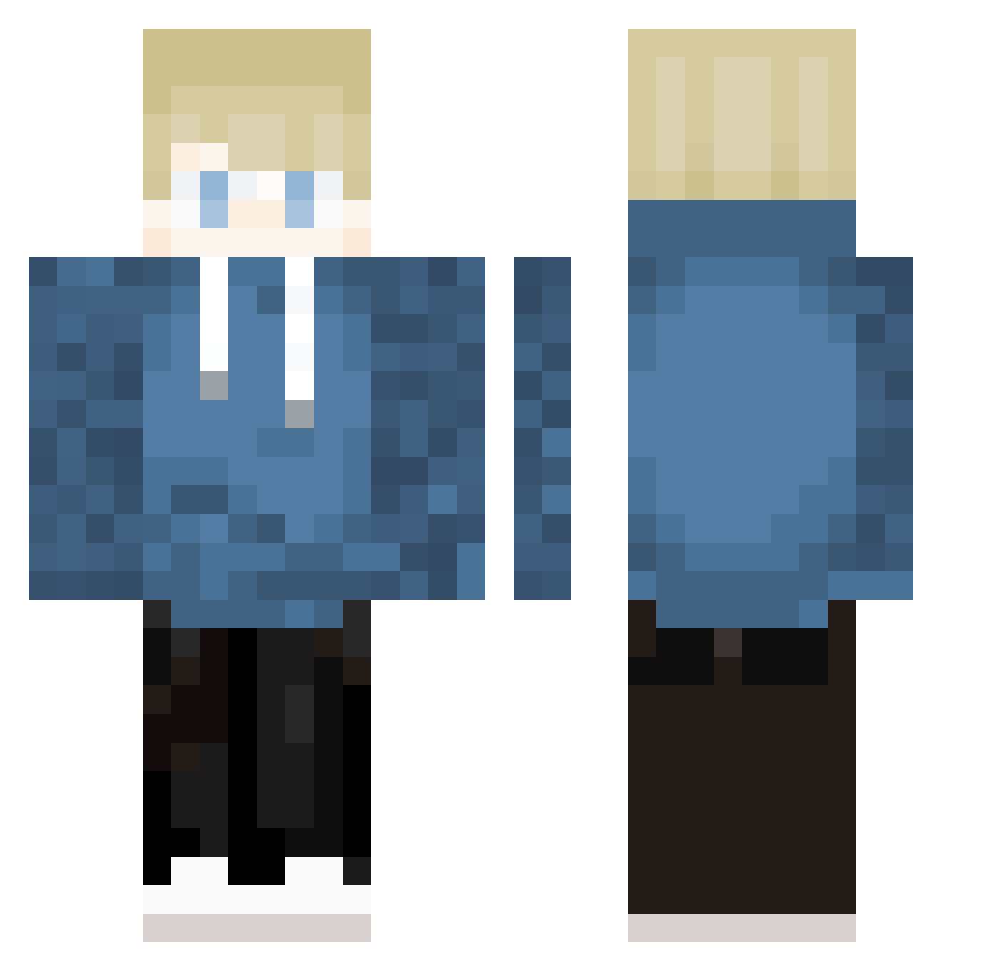 Valentinoplas Minecraft skin, front and back view