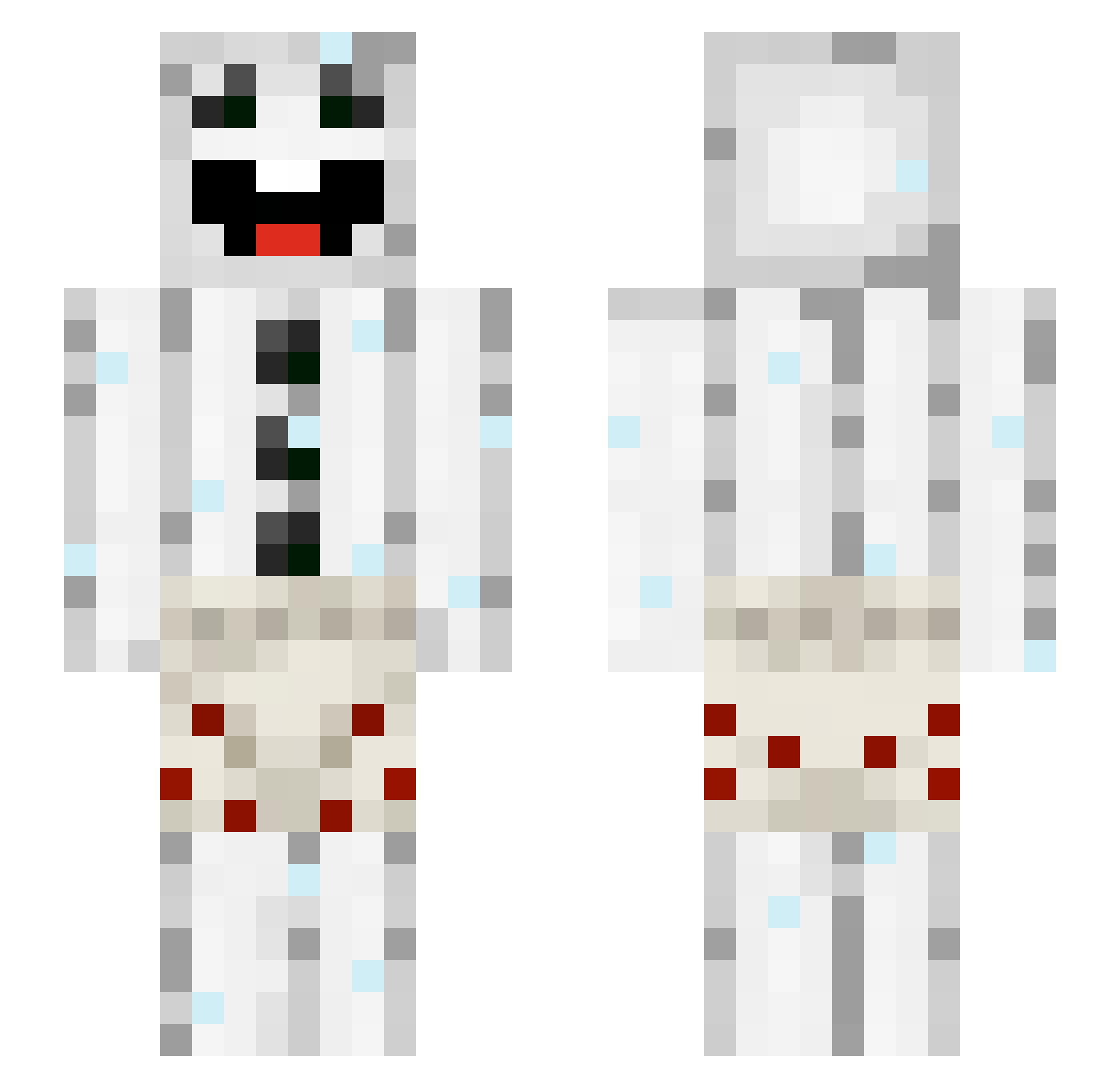 Frosts Minecraft skin, front and back view