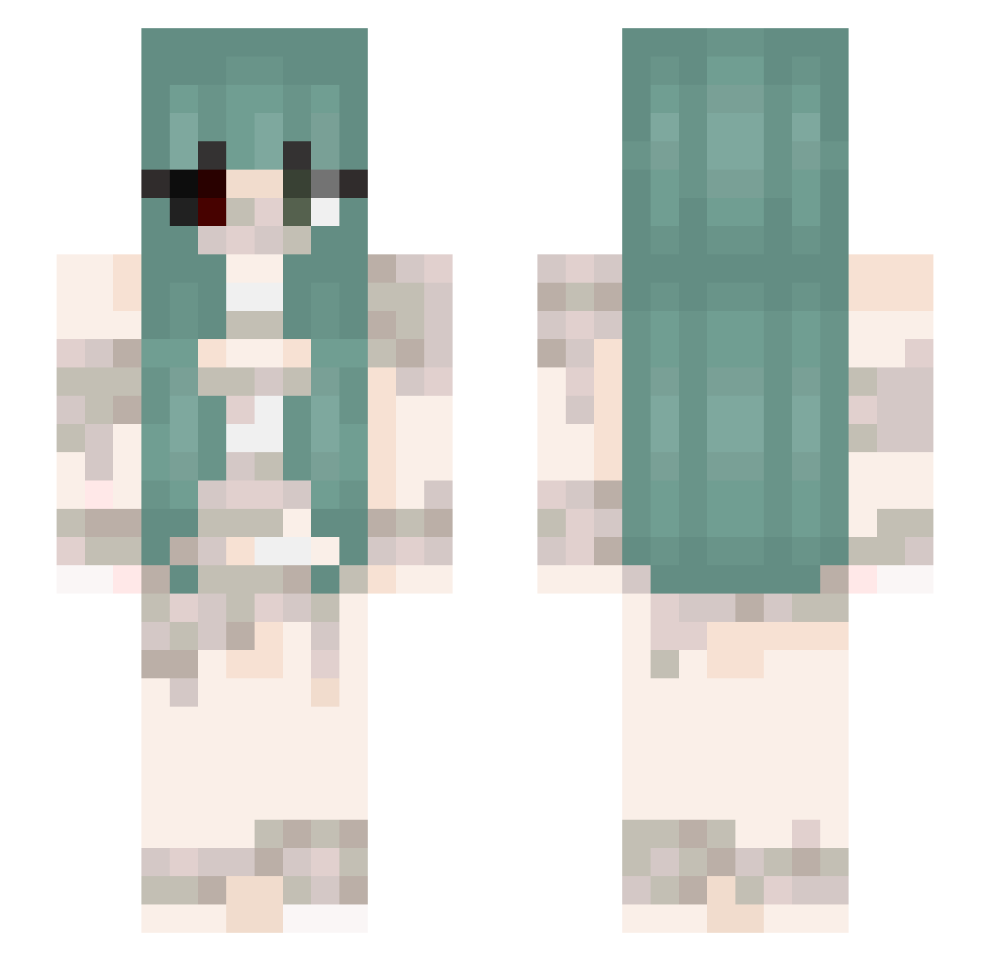 LeZetsubo Minecraft skin, front and back view