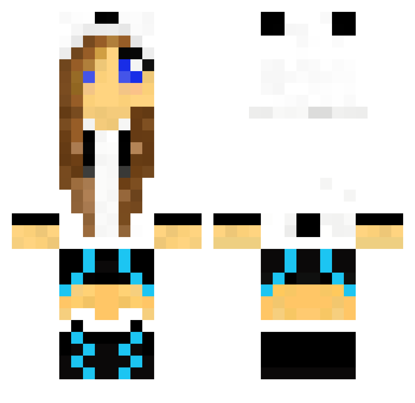 Vicomte Minecraft skin, front and back view