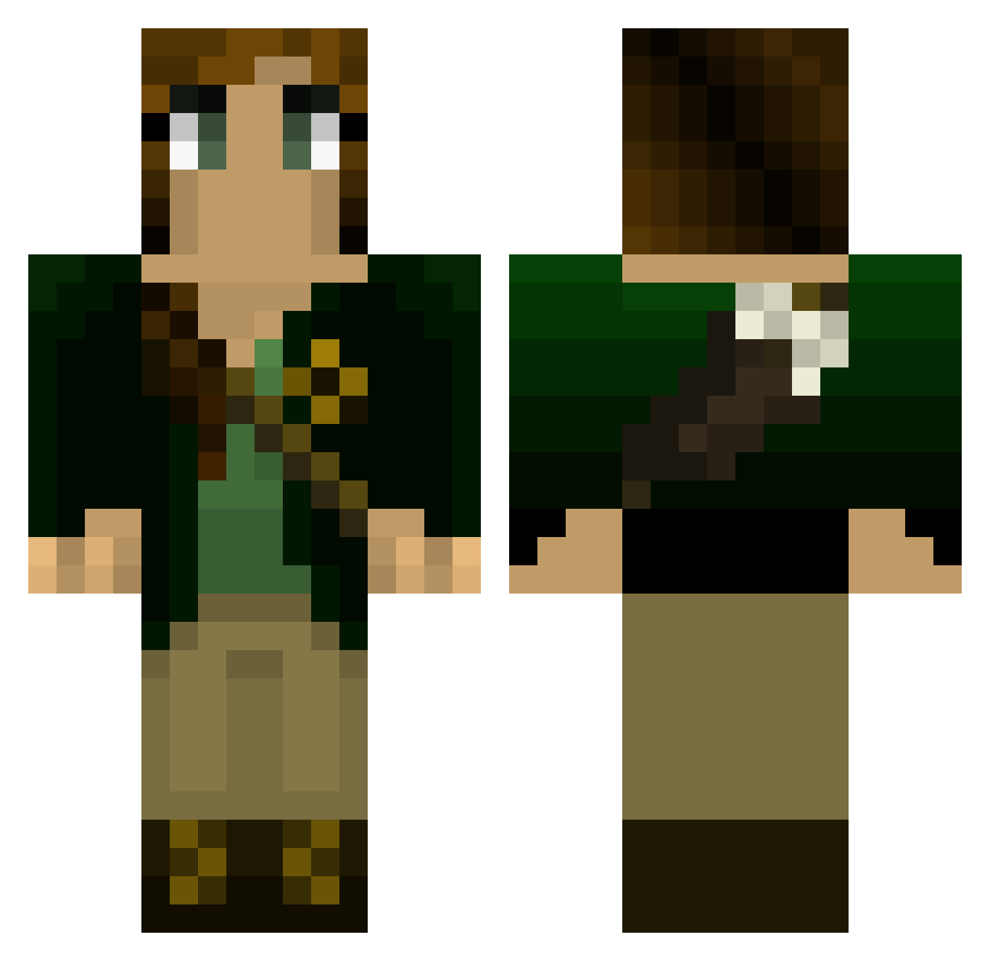 Demophobia Minecraft skin, front and back view