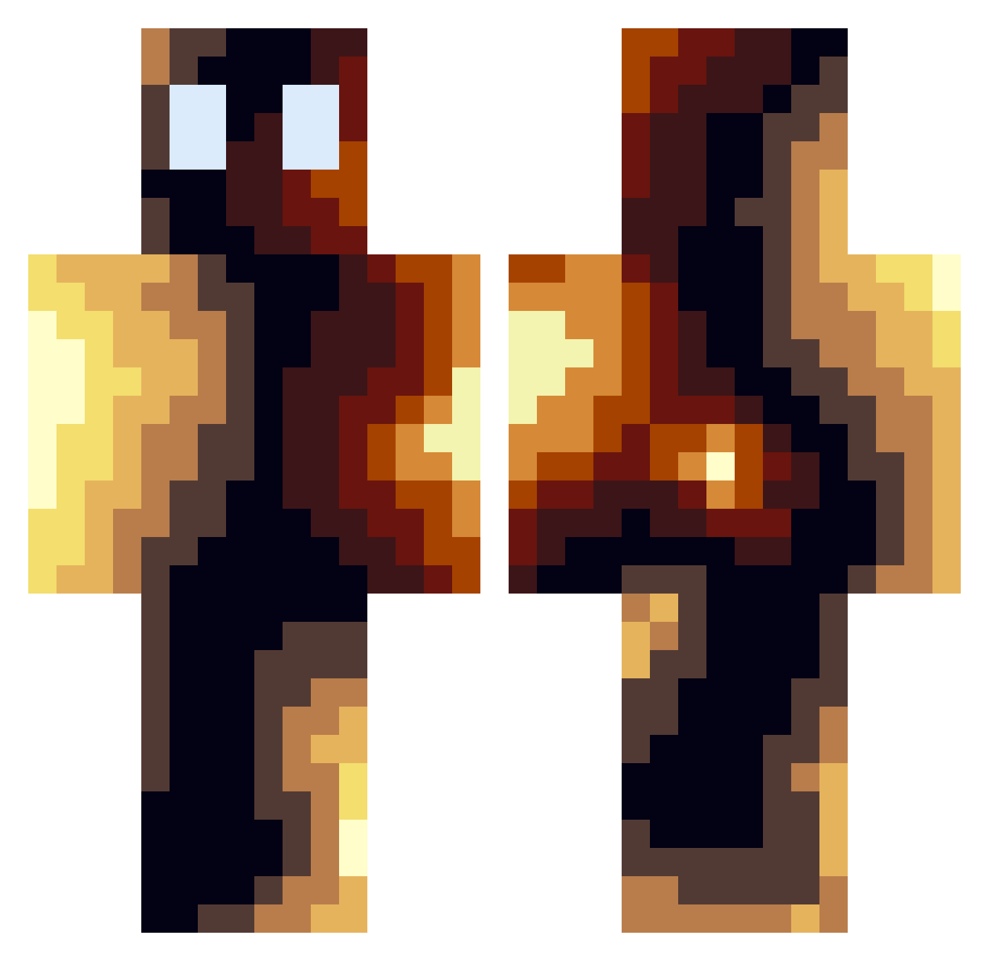 Sebastian2204 Minecraft skin, front and back view