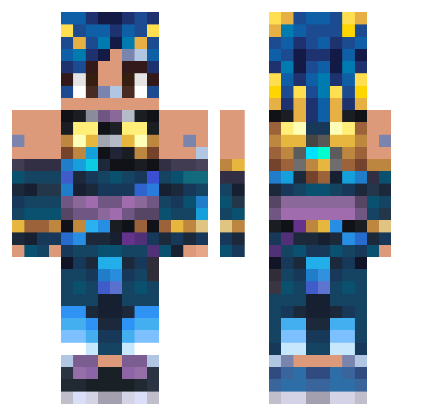 KarmxsYT Minecraft skin, front and back view