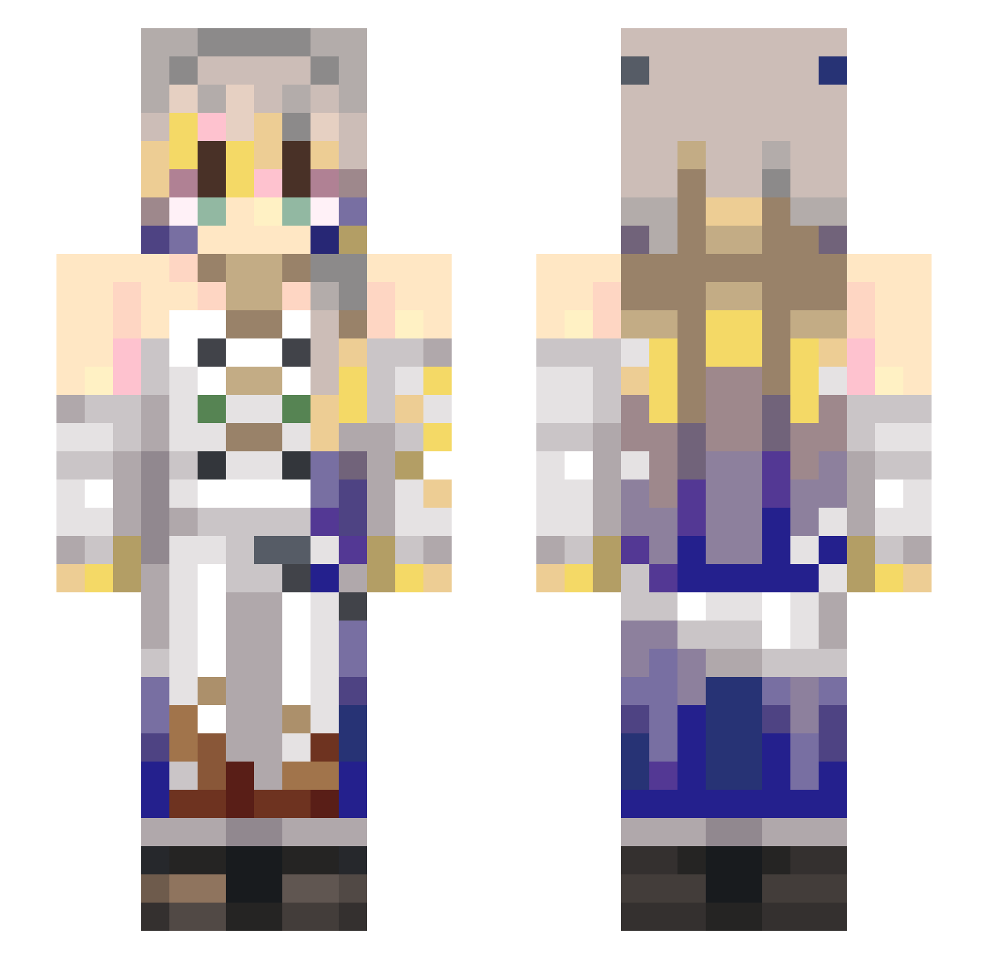gl4nce Minecraft skin, front and back view