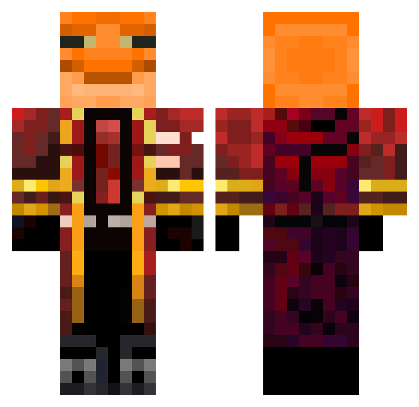 TrOmBoSkAcHeK Minecraft skin, front and back view