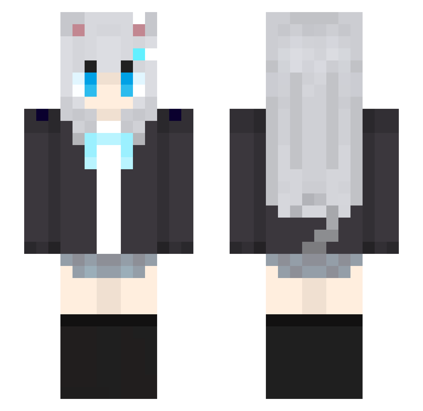 Born2Pizzaa Minecraft skin, front and back view