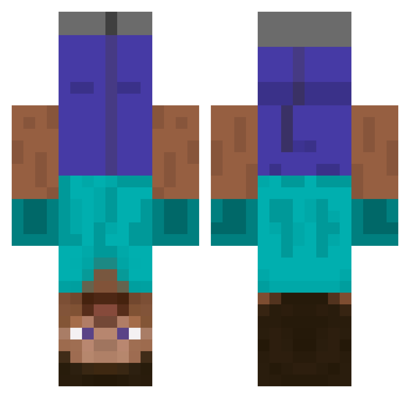 Deathwarrior Minecraft skin, front and back view
