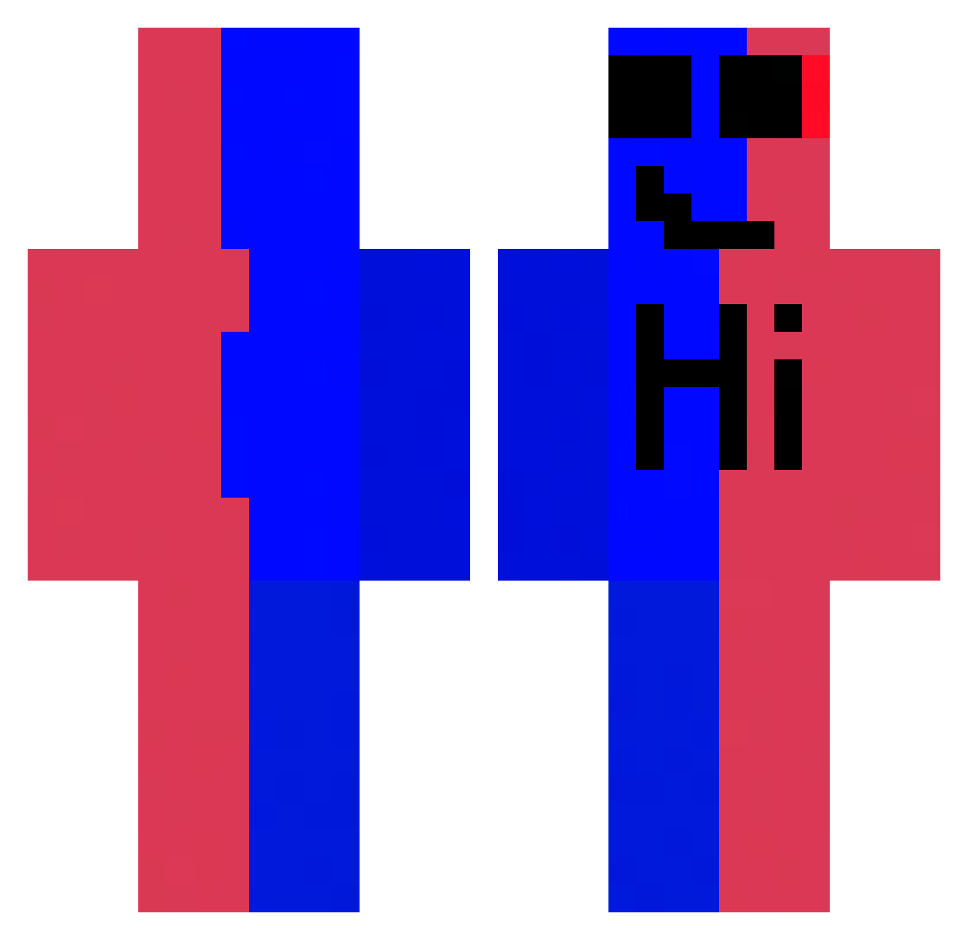 RoobyRacks88 Minecraft skin, front and back view