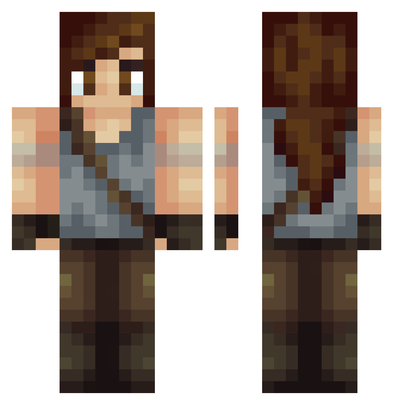 thejoyceaccount Minecraft skin, front and back view