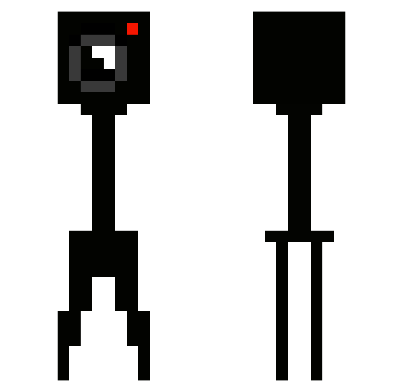 Filming Minecraft skin, front and back view