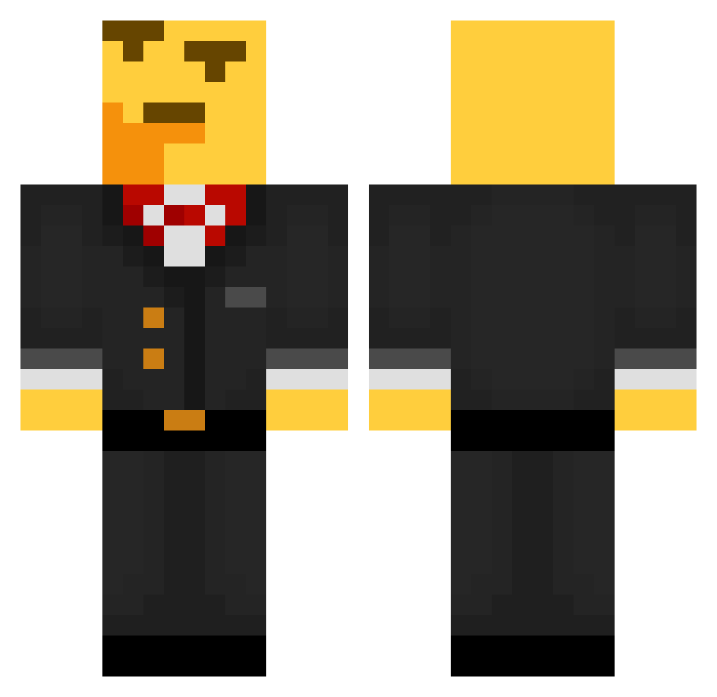 penicillium Minecraft skin, front and back view