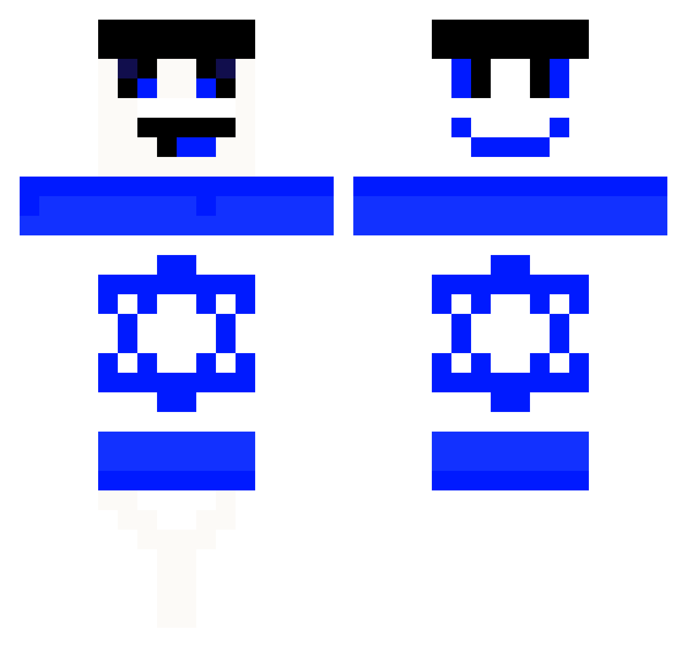 soslaxx Minecraft skin, front and back view
