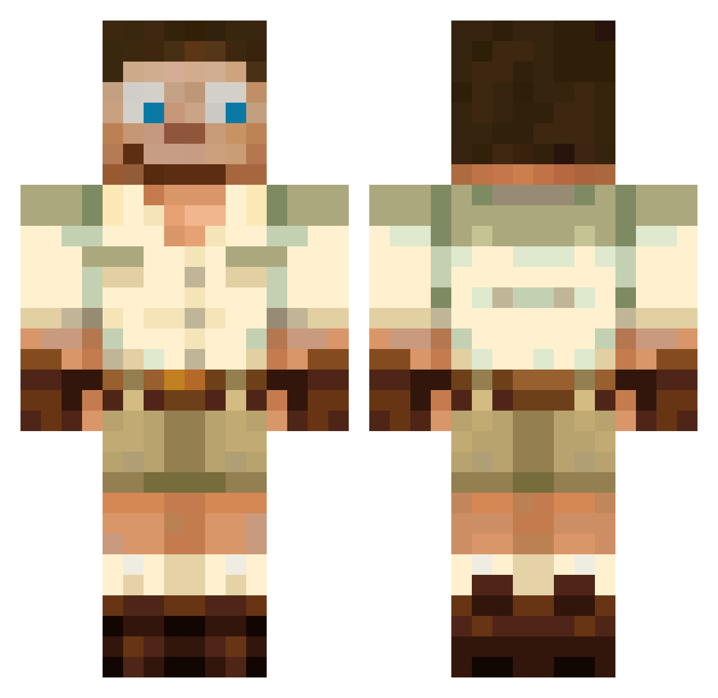 Sennh Minecraft skin, front and back view