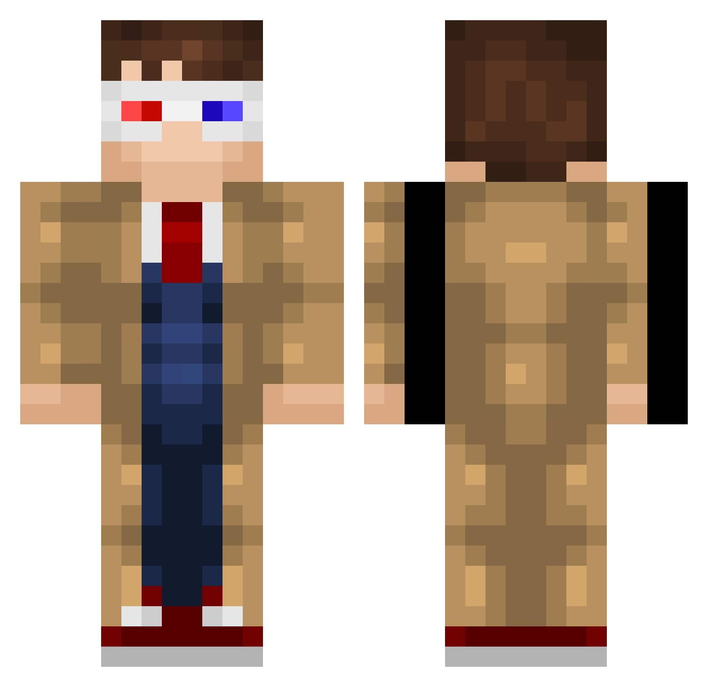 Unexpressed Minecraft skin, front and back view