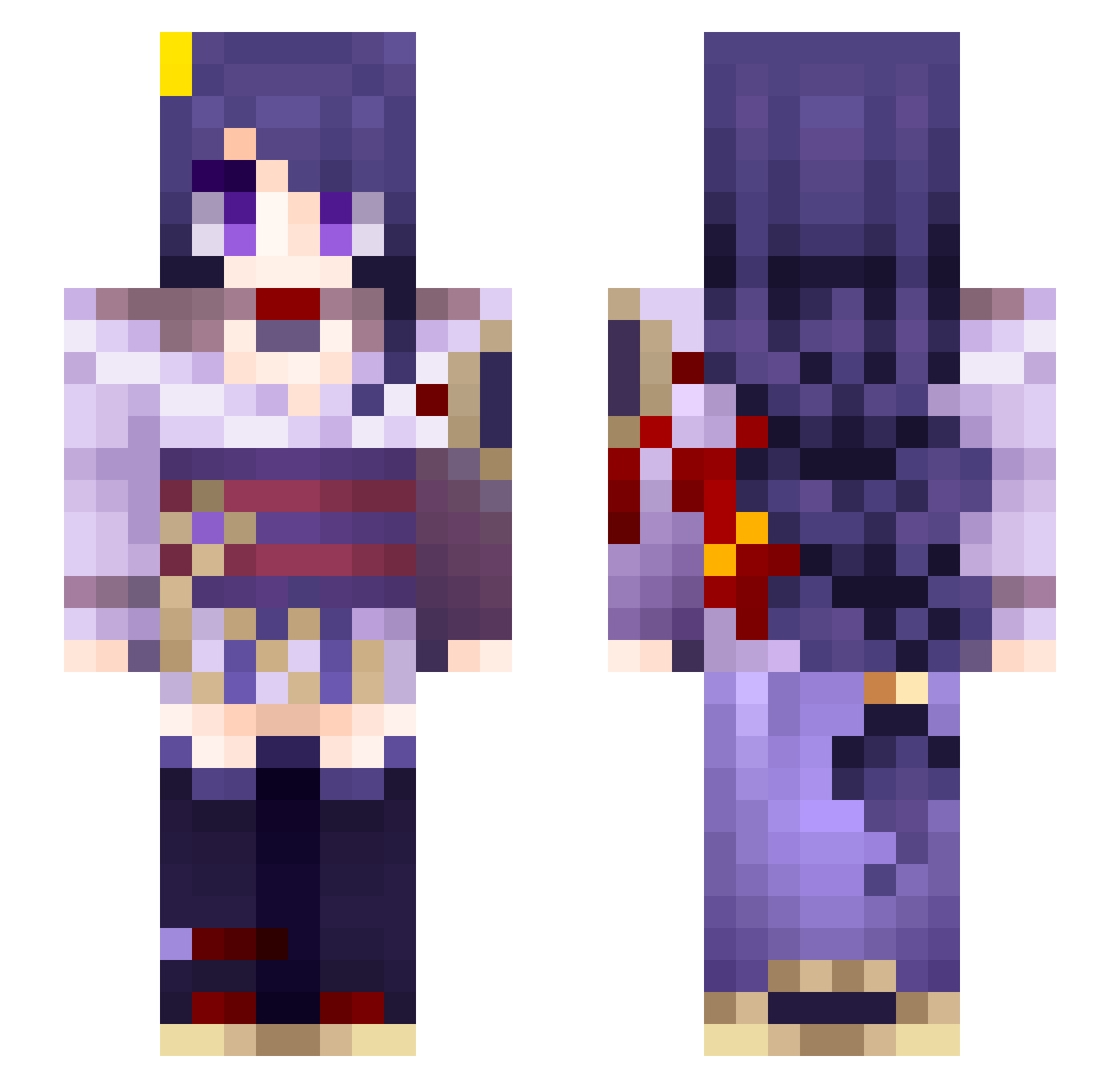 mxb1214 Minecraft skin, front and back view