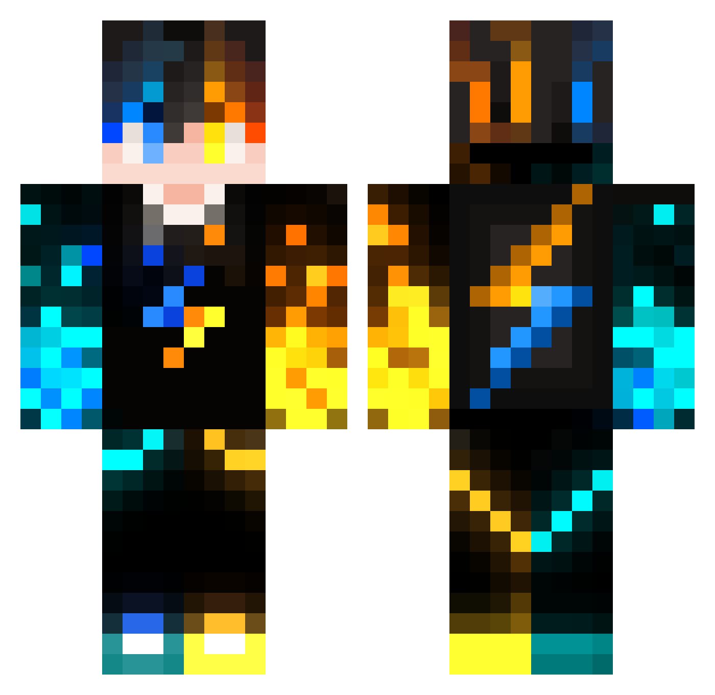 c00lkiddhehehehe Minecraft skin, front and back view