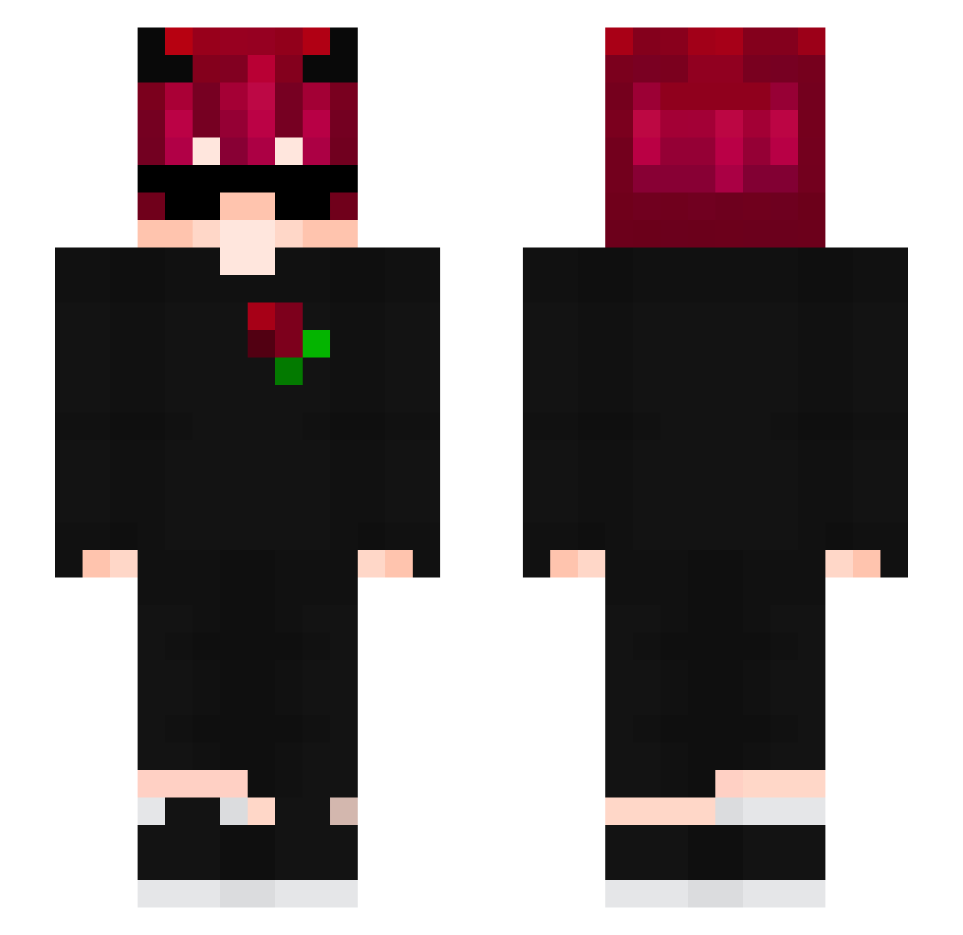 xMr15 Minecraft skin, front and back view