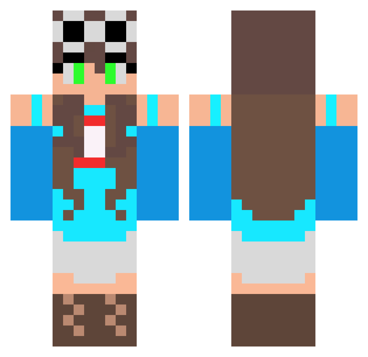 Charlot Minecraft skin, front and back view