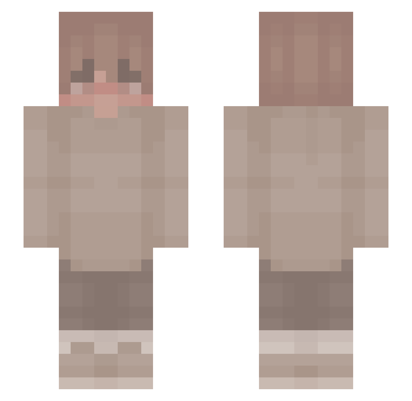 Lebwuchen Minecraft skin, front and back view