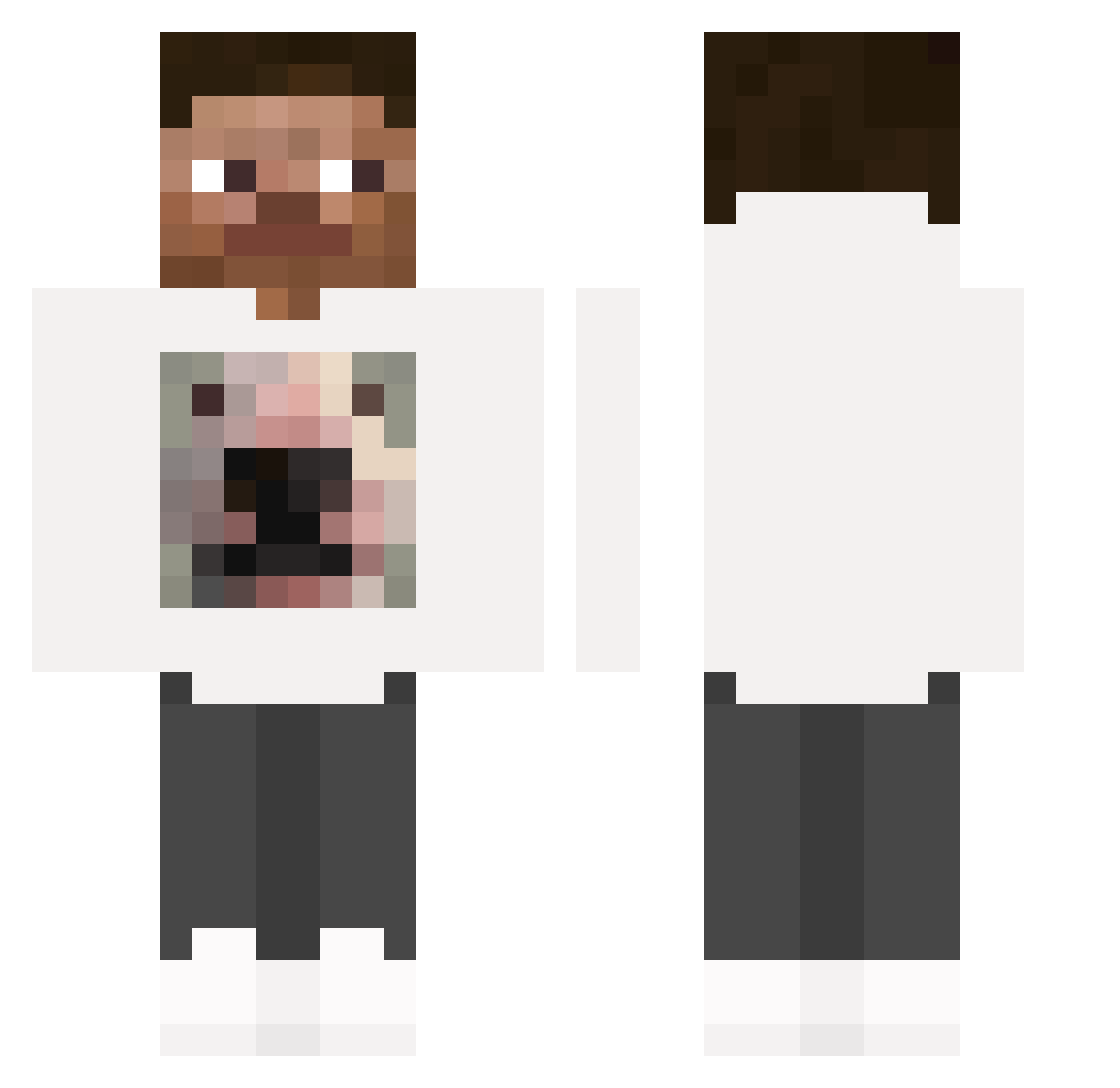matuhew Minecraft skin, front and back view