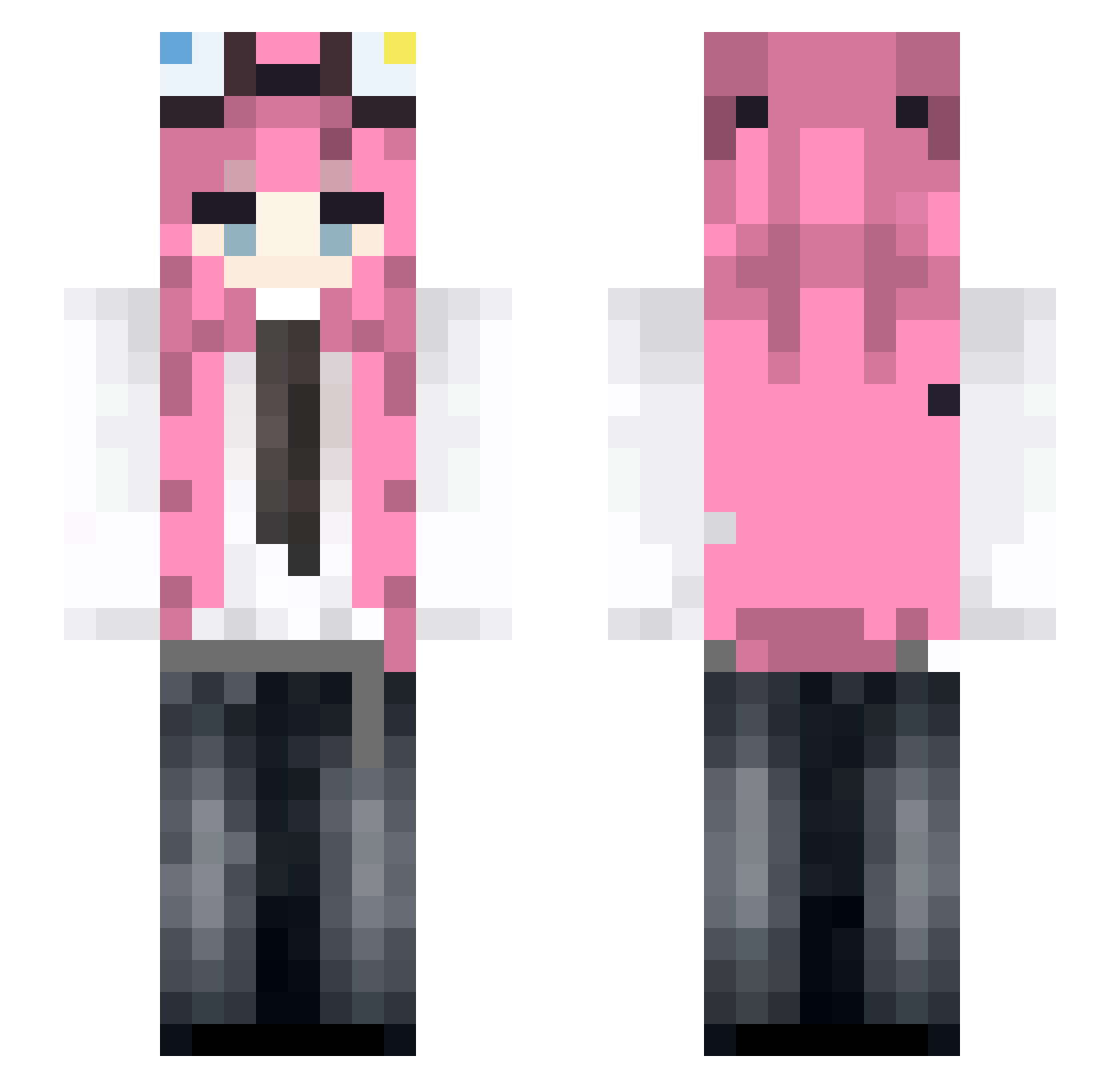 lavenderin Minecraft skin, front and back view