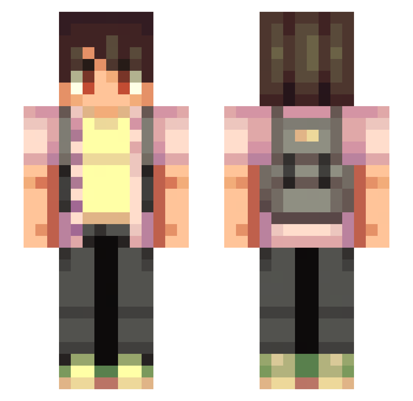 SoulRe Minecraft skin, front and back view