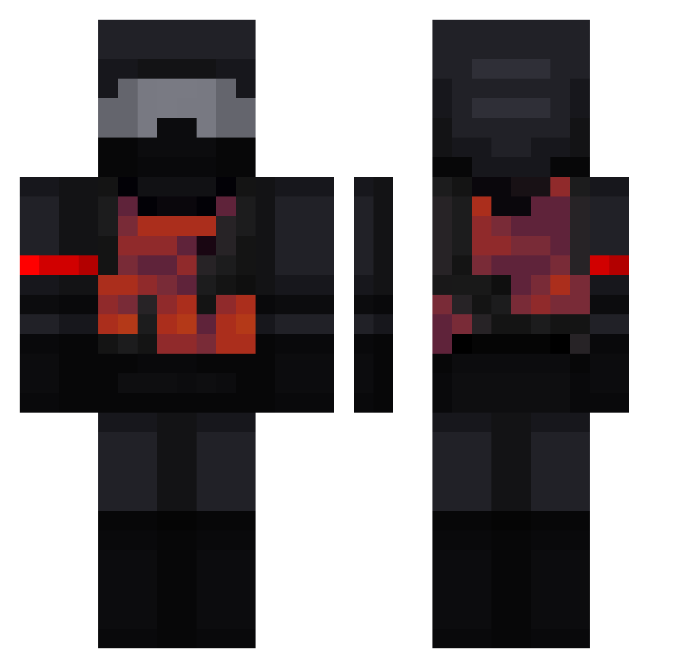 KiroWar Minecraft skin, front and back view