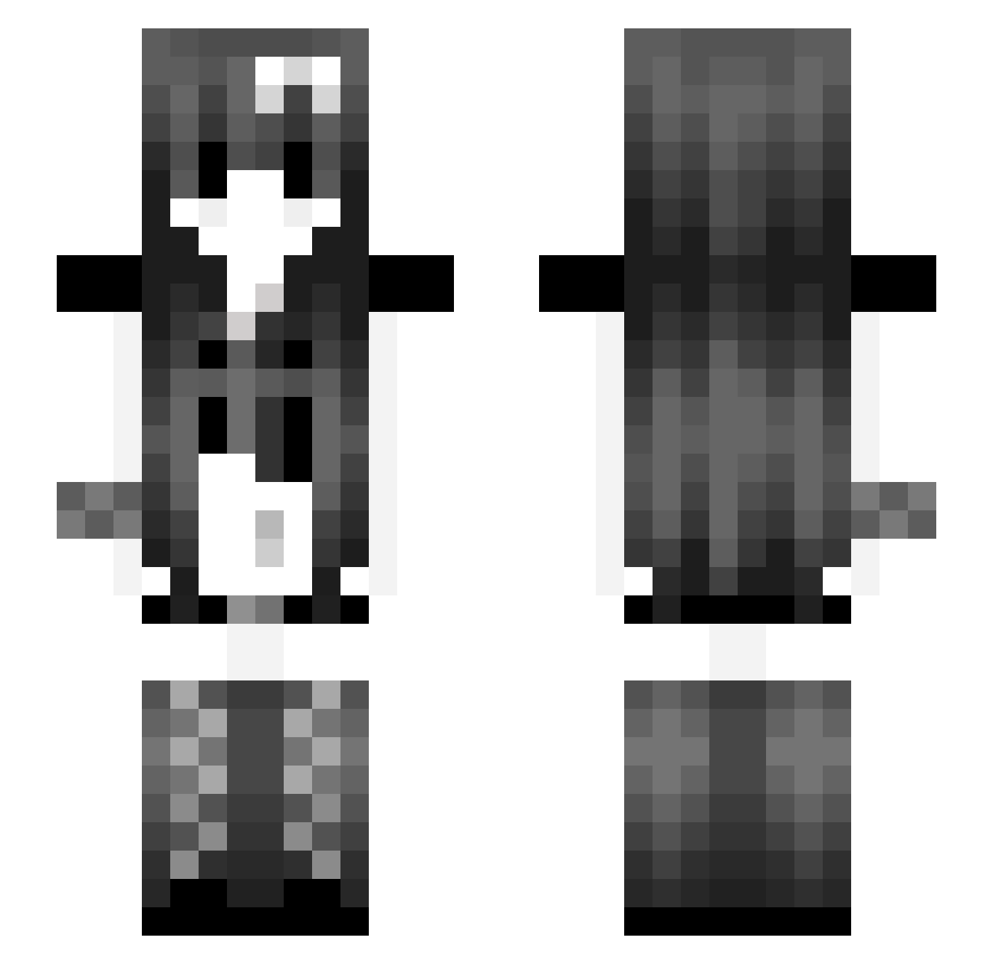 scskia Minecraft skin, front and back view