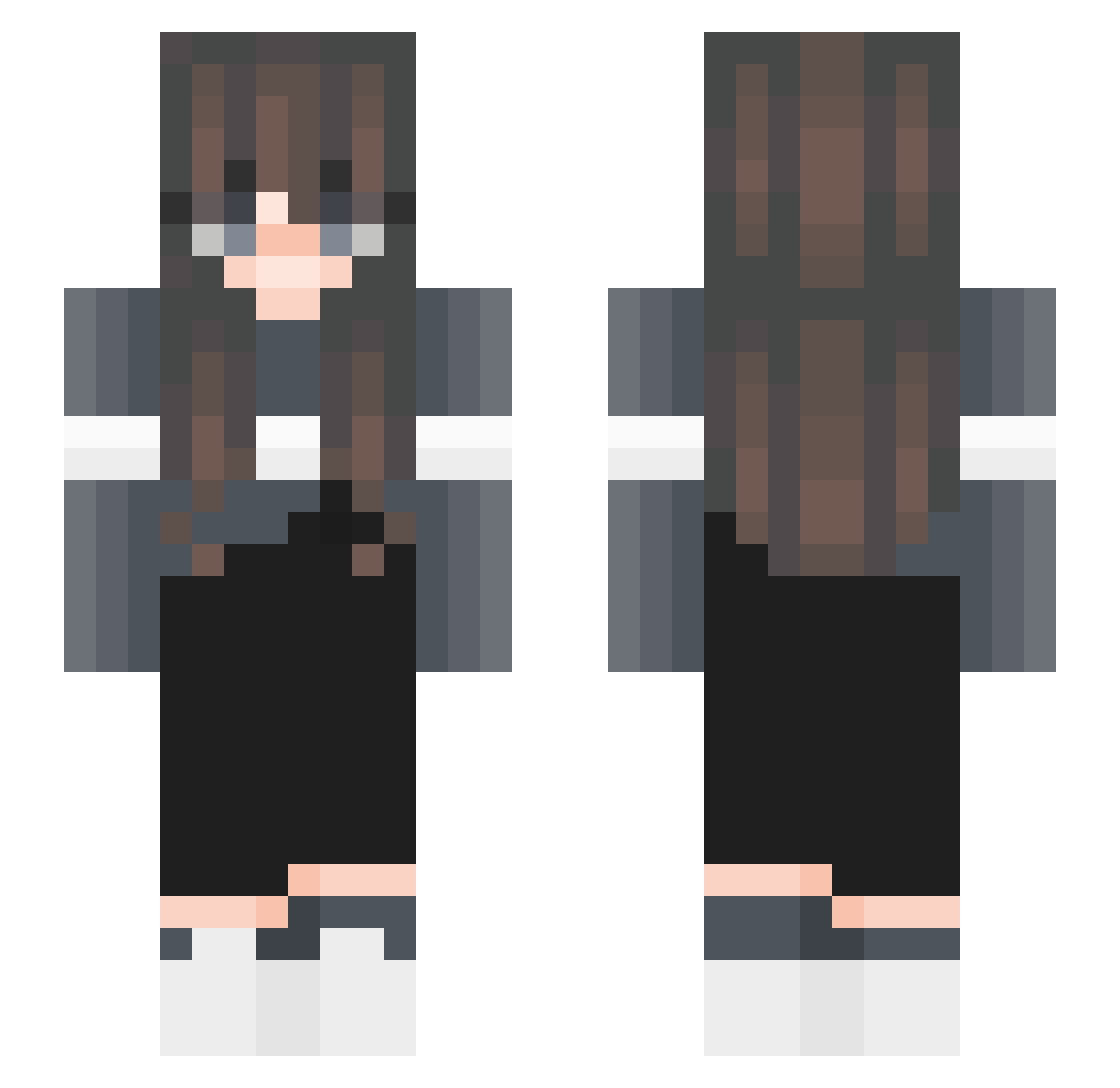 Nat5h Minecraft skin, front and back view