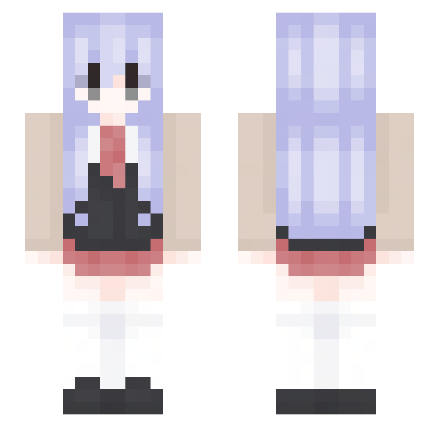_Camellia_0 Minecraft skin, front and back view