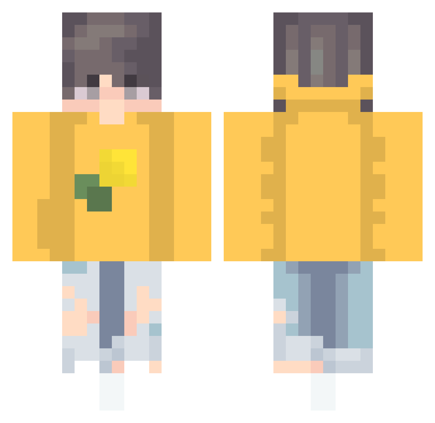 Aviothic_ Minecraft skin, front and back view