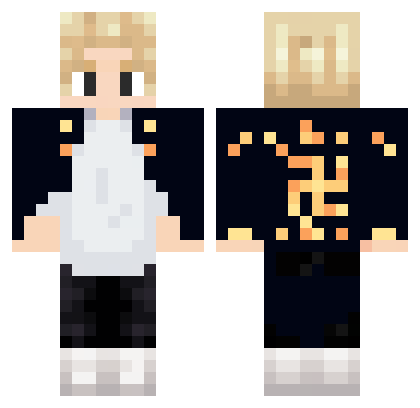 Vxnkoo Minecraft skin, front and back view