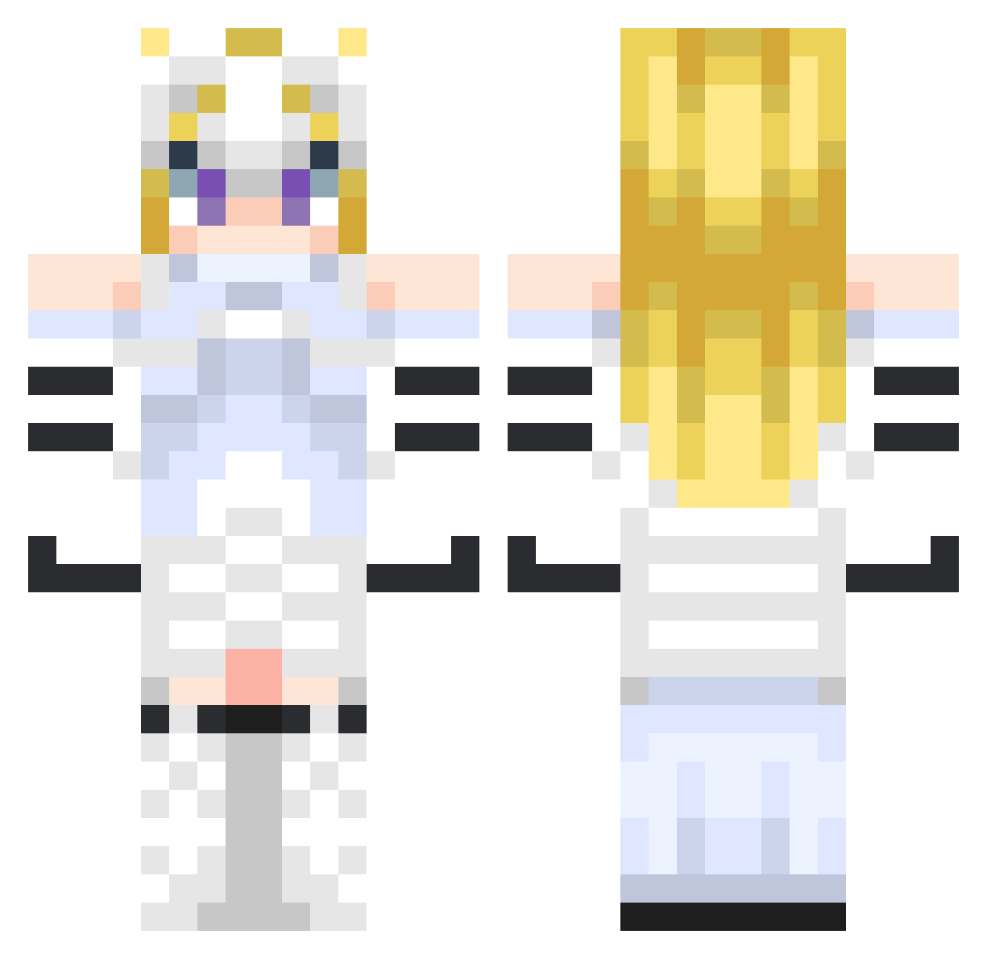 Xolinnax Minecraft skin, front and back view