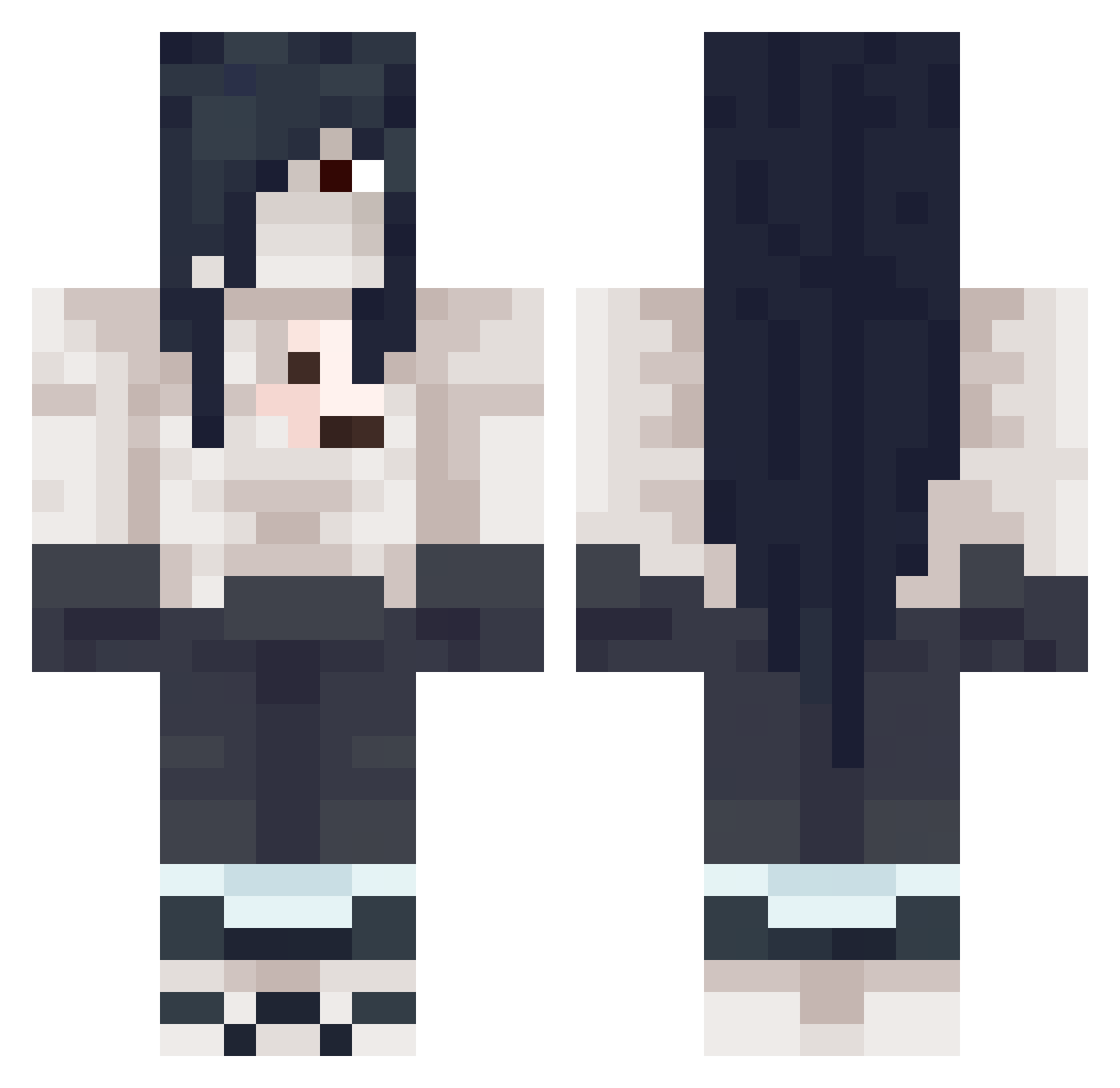 SpineIsland Minecraft skin, front and back view