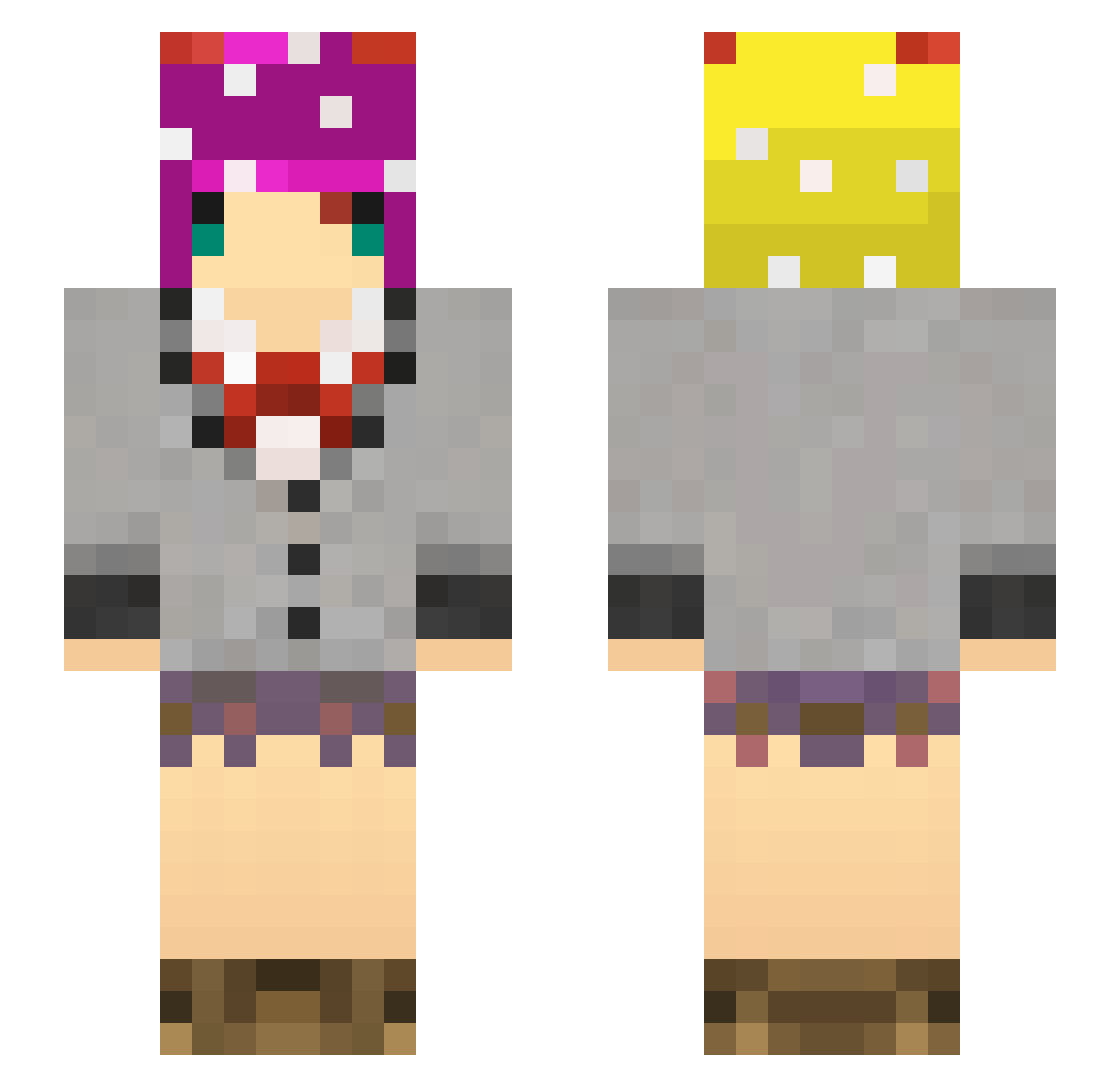 OMSKZX Minecraft skin, front and back view