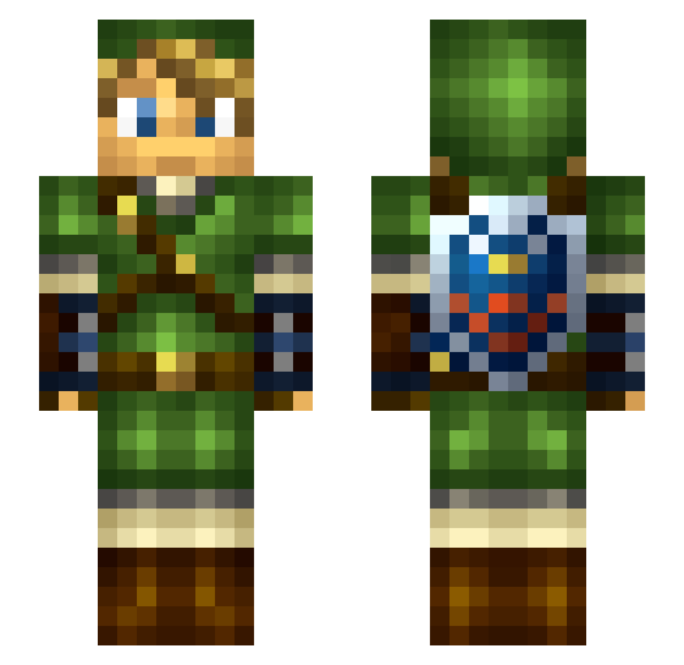Aldonn Minecraft skin, front and back view