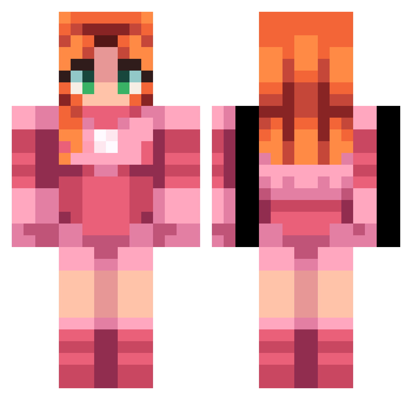 Zuzuiz Minecraft skin, front and back view