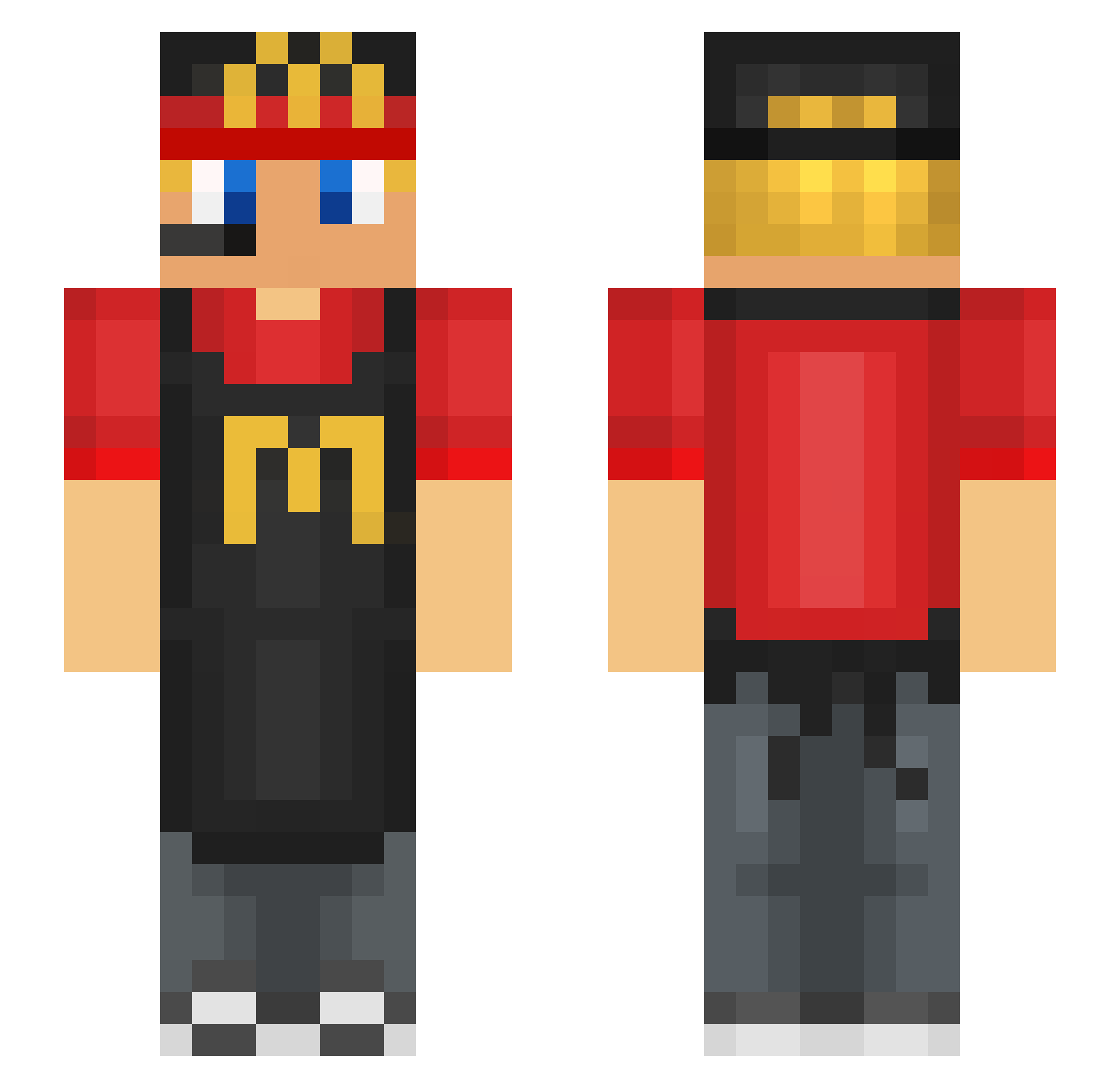 MKXM Minecraft skin, front and back view