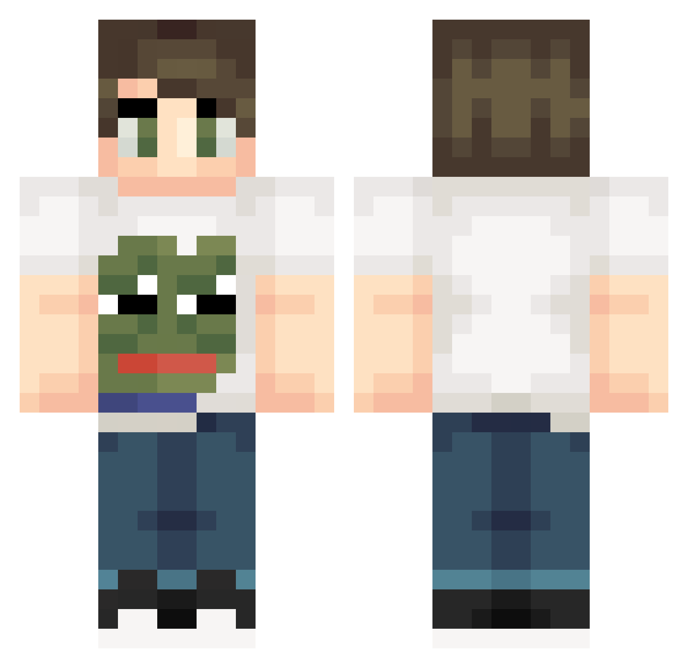 Harrow Minecraft skin, front and back view