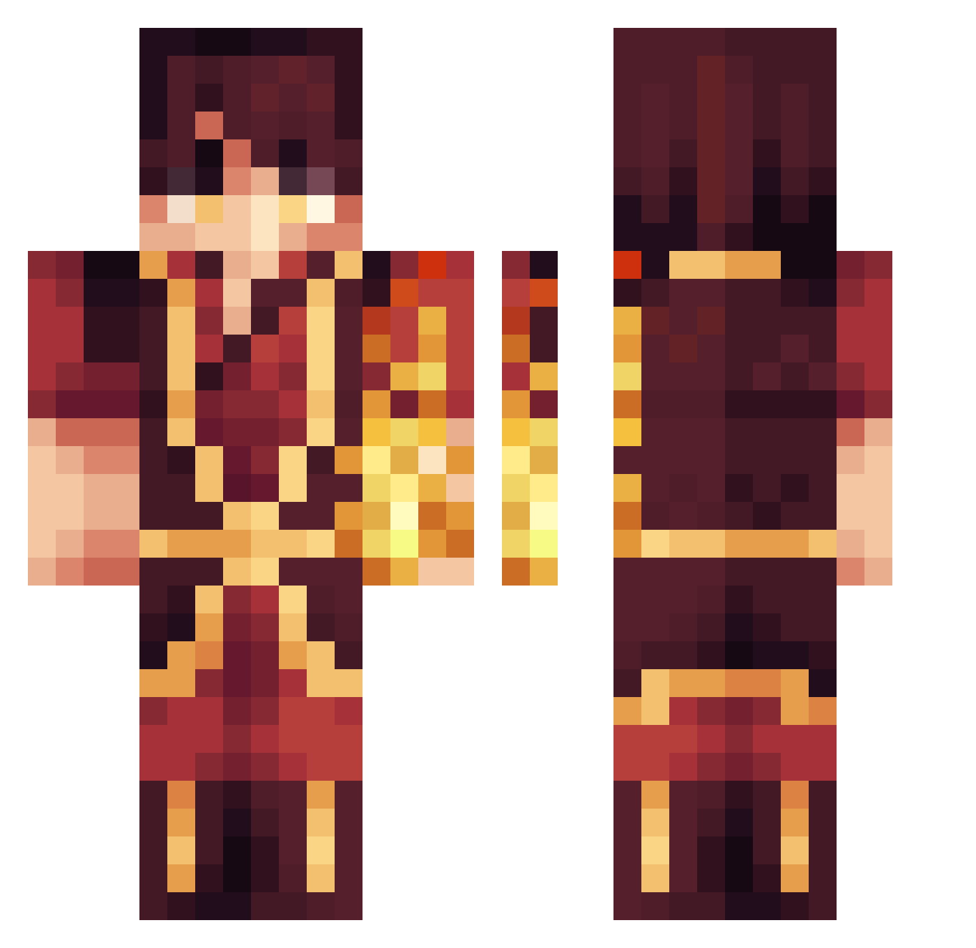Xenos1337 Minecraft skin, front and back view