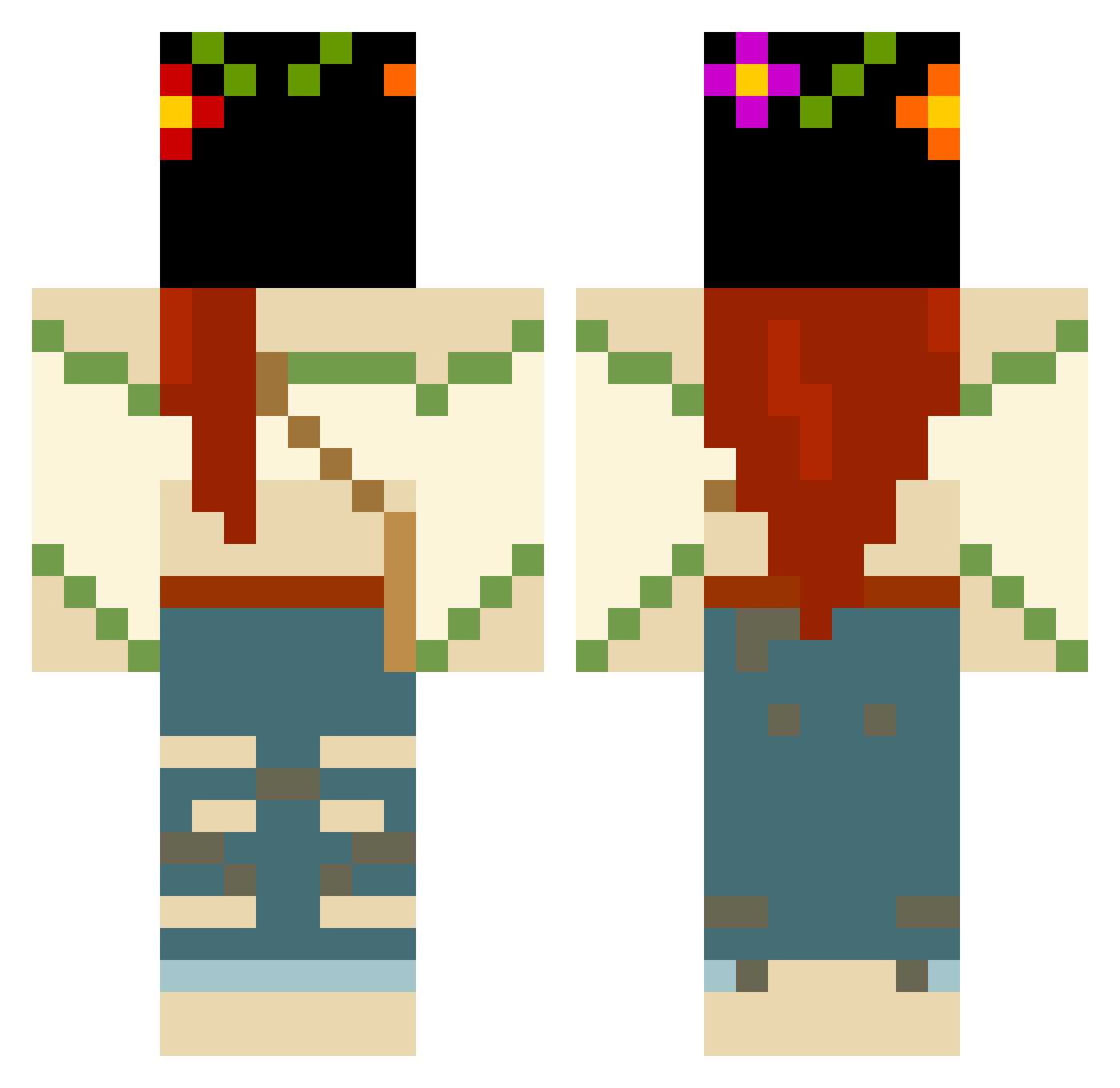Charlotta Minecraft skin, front and back view