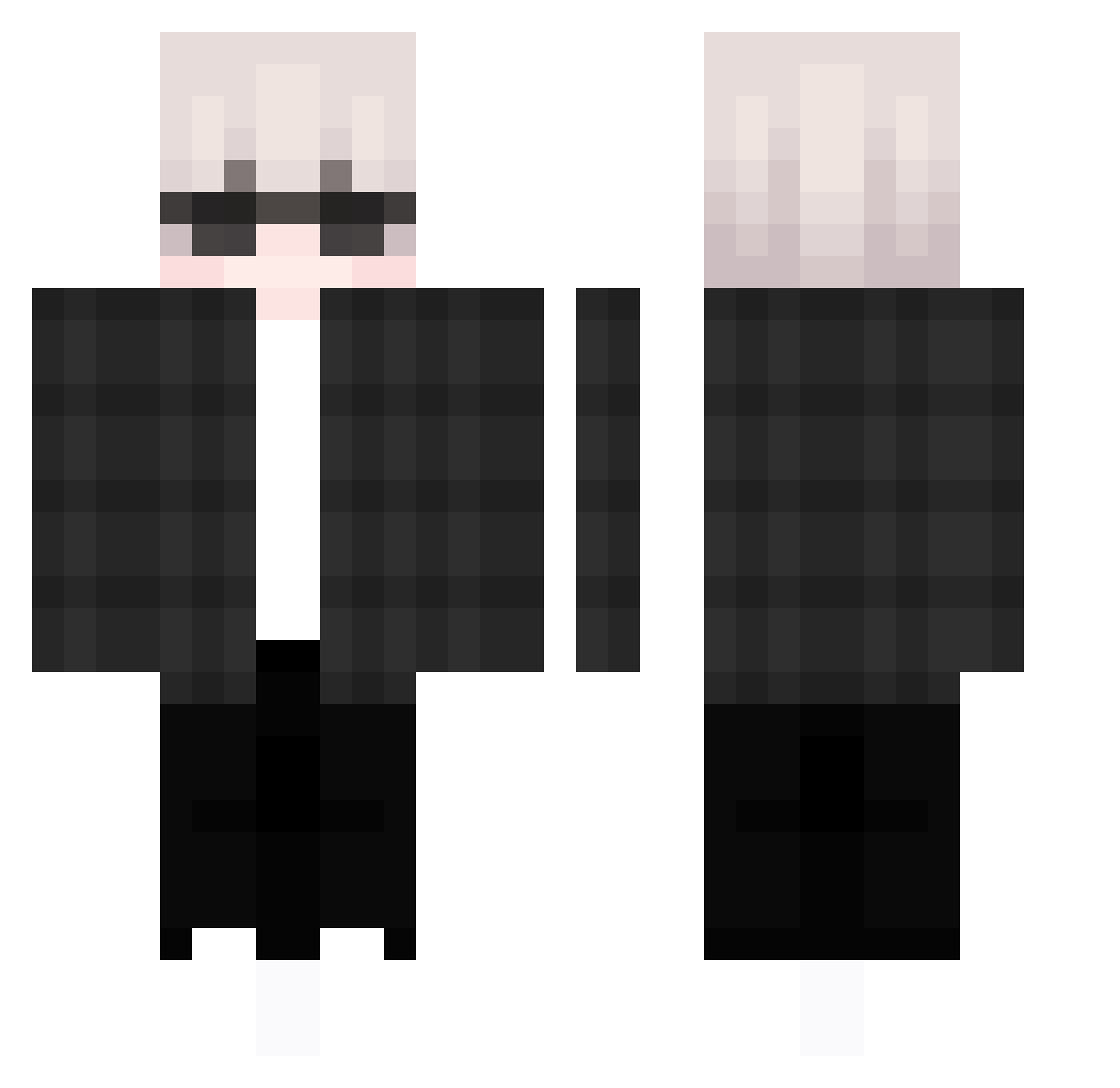 Yrtop Minecraft skin, front and back view