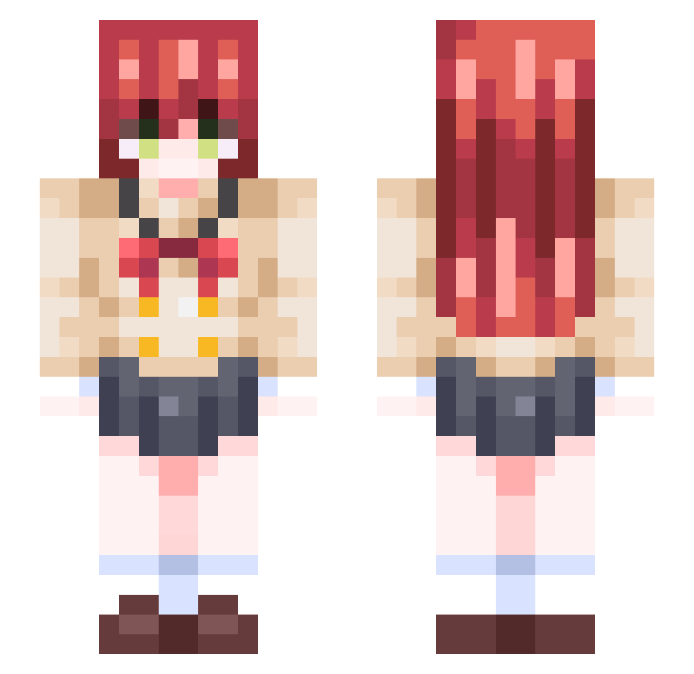 heawolf Minecraft skin, front and back view