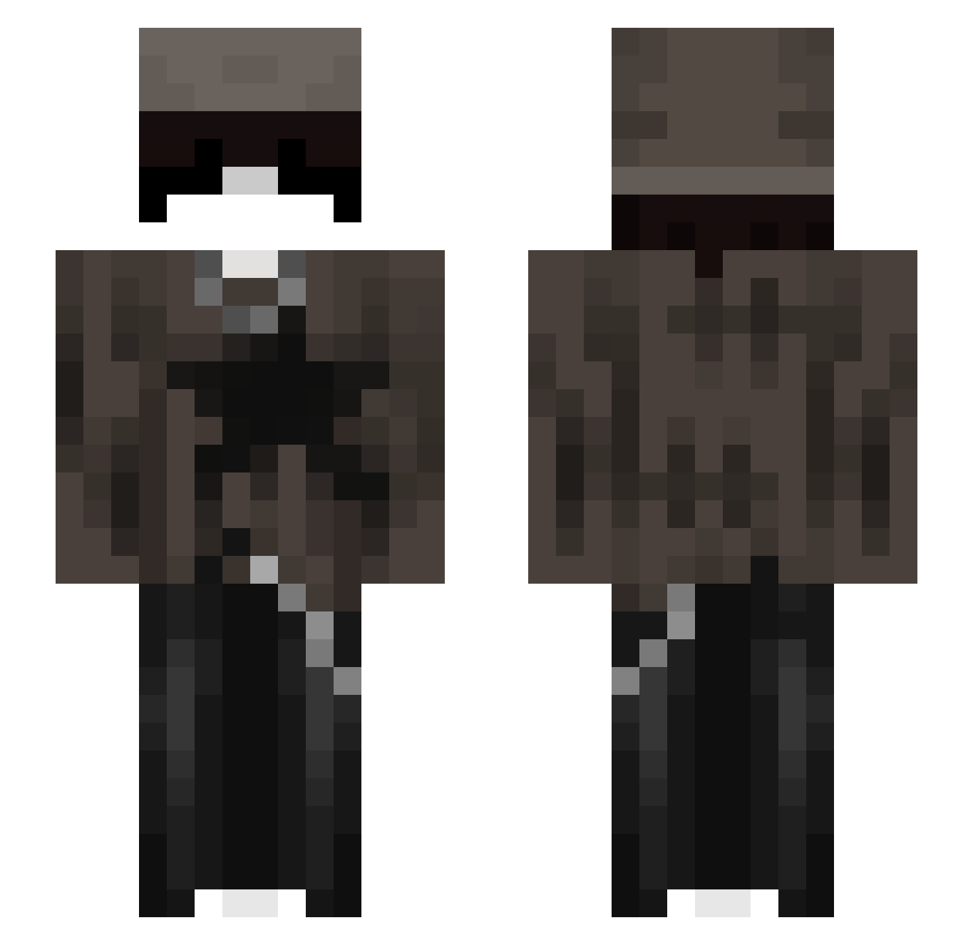 renanimated Minecraft skin, front and back view