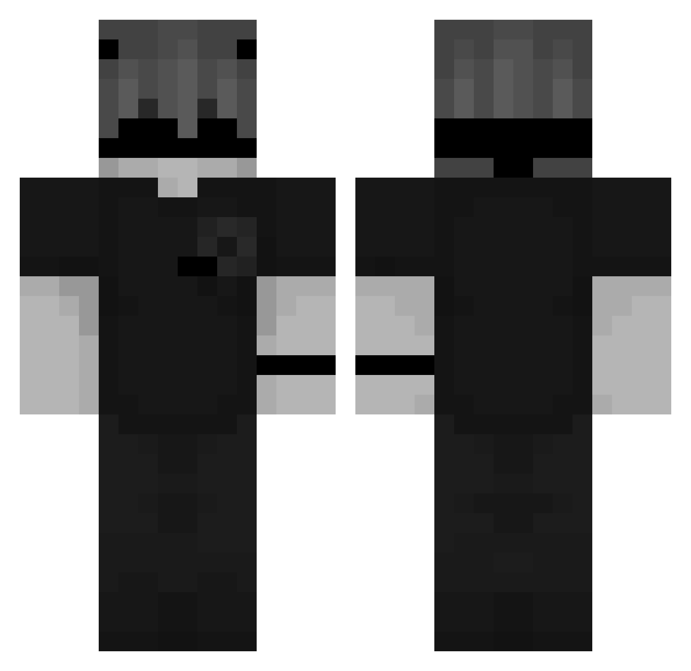 Waazilla Minecraft skin, front and back view