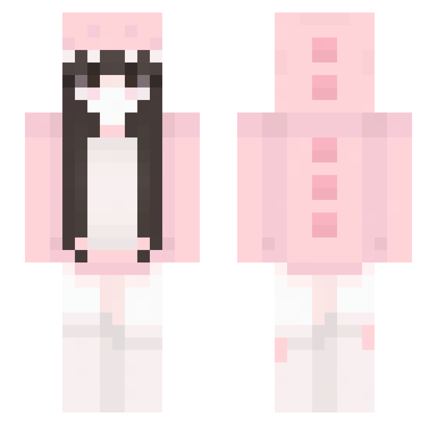 iispinkx Minecraft skin, front and back view